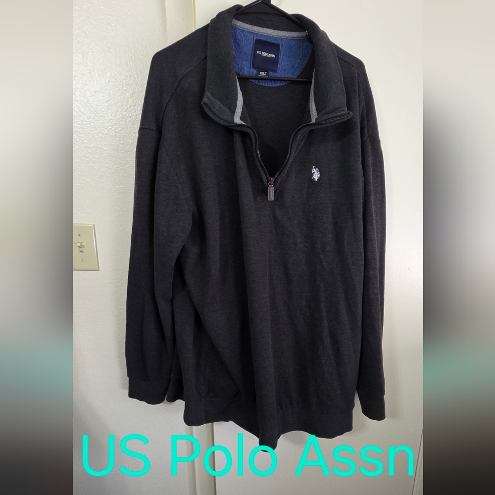 U.S. Polo Assn. Men's Charcoal Zip-Up Sweater